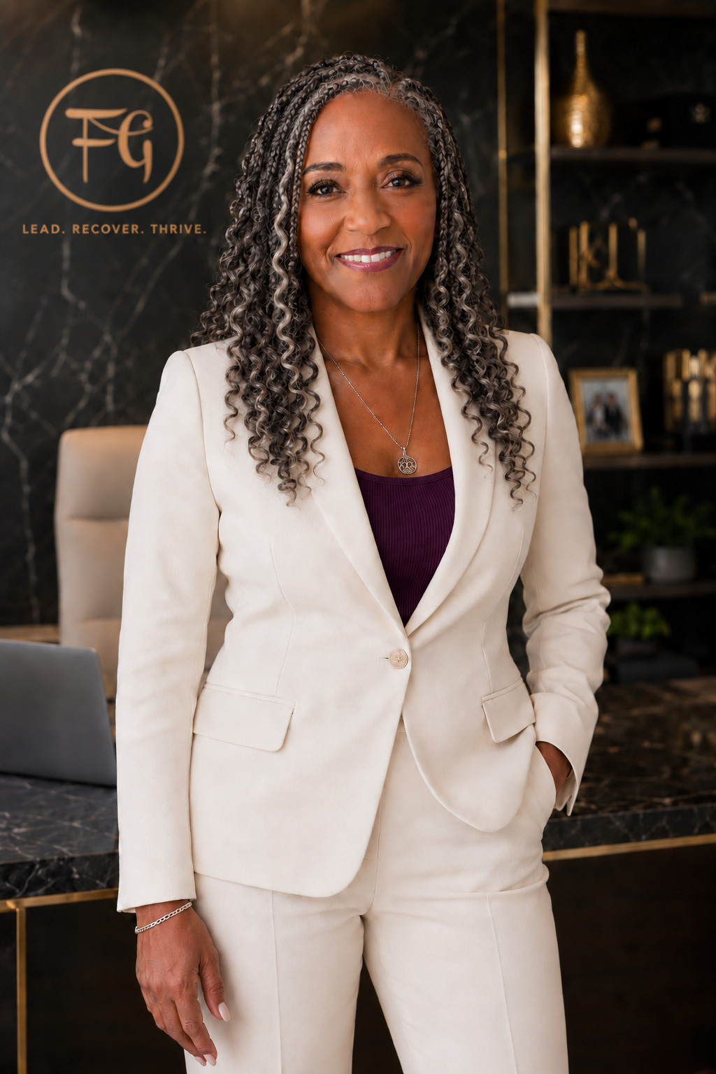 Franda Graves standing in her office